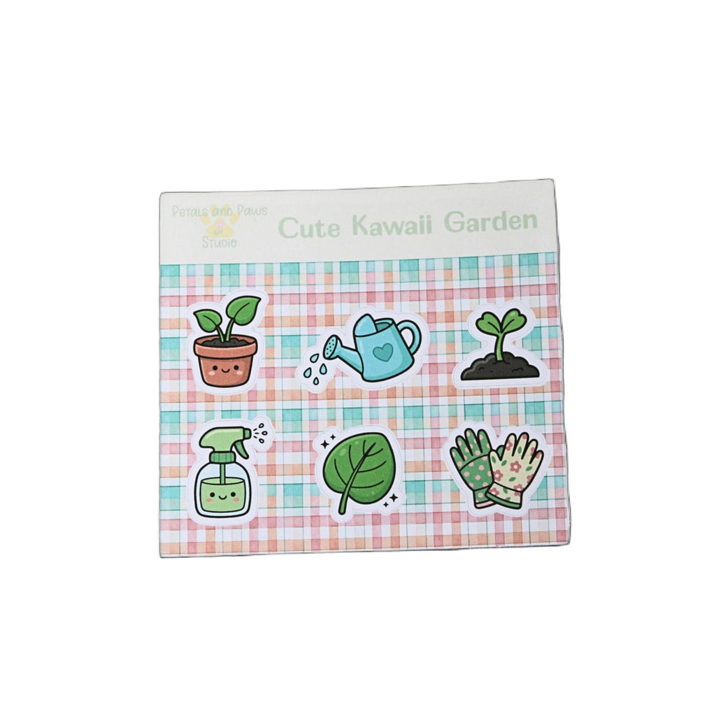 Kawaii Plant Sticker – 6-pack Garden Sheet for Cottage Journal Laptop