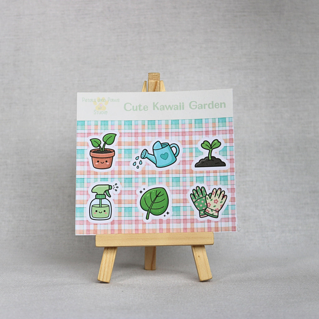 Kawaii Plant Sticker – 6-pack Garden Sheet for Cottage Journal Laptop