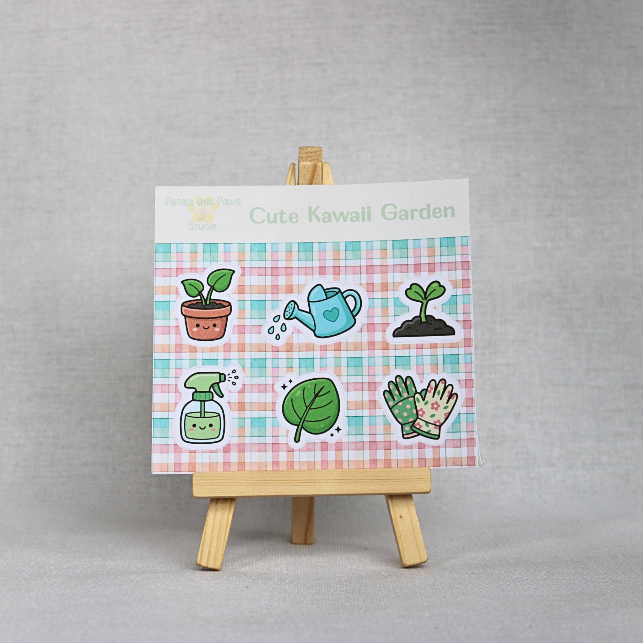 Kawaii Plant Sticker – 6-pack Garden Sheet for Cottage Journal Laptop