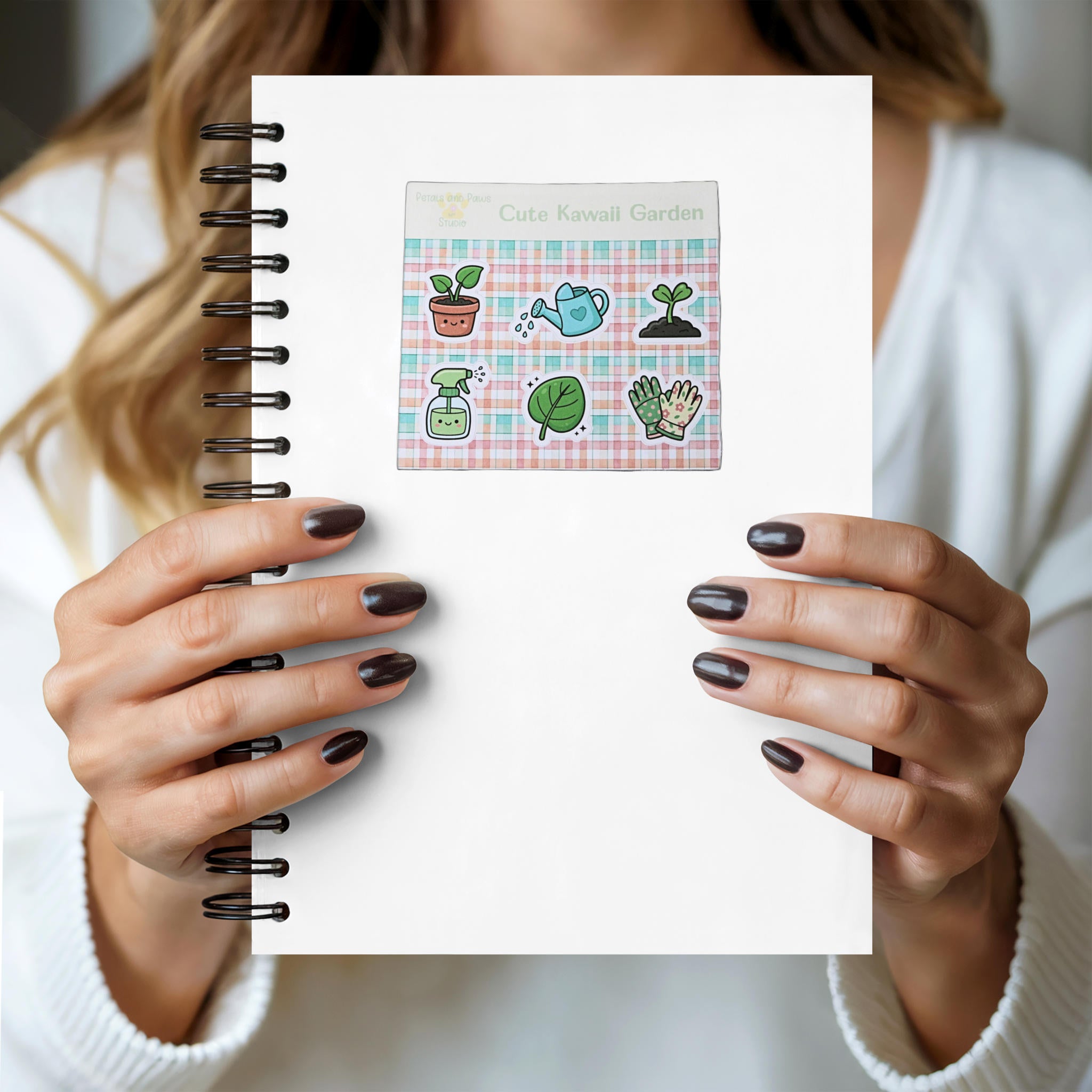 Kawaii Plant Sticker – 6-pack Garden Sheet for Cottage Journal Laptop