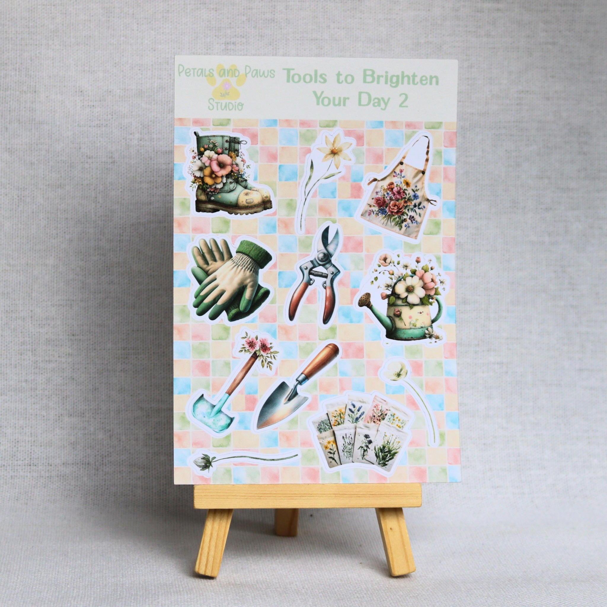 Garden Tool Stickers – Cottage Gardening Theme Decorative Matte Paper