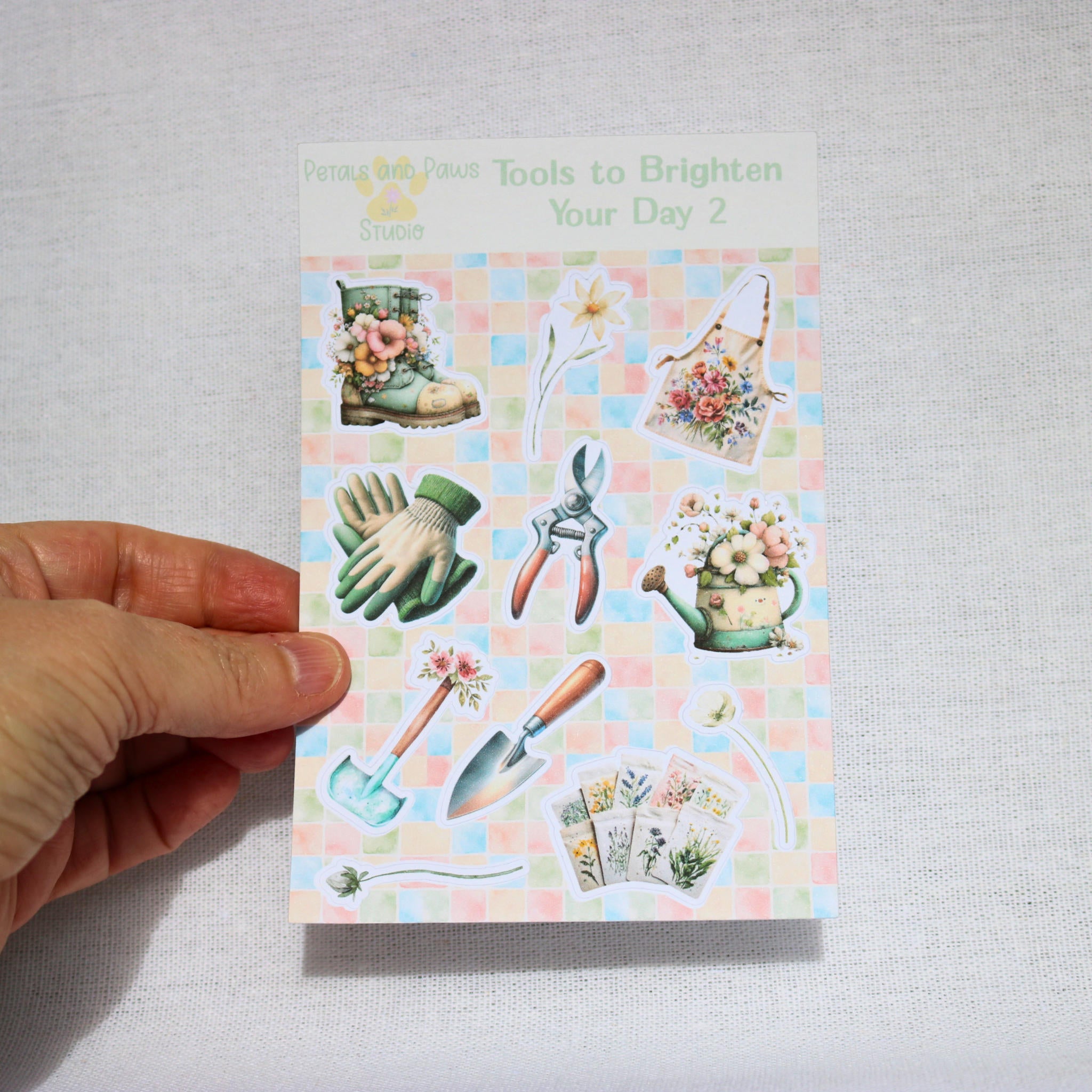 Garden Tool Stickers – Cottage Gardening Theme Decorative Matte Paper